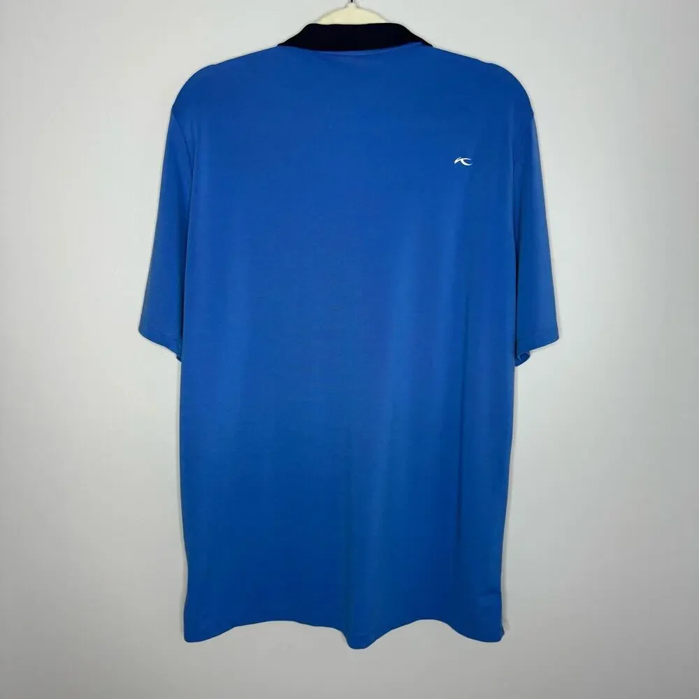 Kjus Men's Sami Polo Shirt Short Sleeve Golf Performance Blue Small - Picture 6 of 8